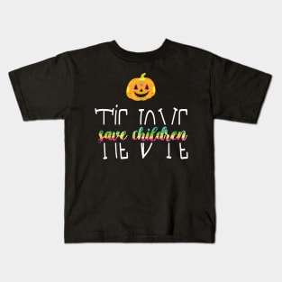 Tie Dye Save Children - Awareness Tie Dye Halloween Gift For Kids - Beautiful Tie Dye Pumpkin Save Children Gift Kids T-Shirt